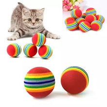 Load image into Gallery viewer, 5 PCS Rainbow Ball Cat Toy Colorful Ball Interactive Pet Products Kitten Play Chewing Rattle Scratch Ball Training Pet Supplies