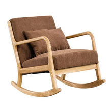 Load image into Gallery viewer, Modern Hardwood Rocking Chair Armchair Living Room Furniture Home Nap Leisure Lounge Executive Rocking Chair Wooden Single Sofa