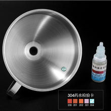 Load image into Gallery viewer, 11/13/15cm Kitchen Stainless Steel Funnel Filling Funnel Seperatory Oil Beer Coffee Water Flask Soup Thicker Funnel Tools