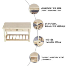 Load image into Gallery viewer, Miniature Desk Model Wooden Mini Desk Simulation Furniture Mini House Decoration