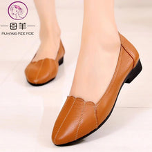 Load image into Gallery viewer, MUYANG MIE MIE Women Shoes Woman Genuine Leather Flat Shoes Female Casual Work Ballet Flats Women Flats Larger size ladies shoes
