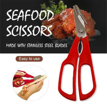 Load image into Gallery viewer, Stainless Steel Seafood Scissors Lobster Fish prawn peeler Shrimp Crab Seafood Scissors Shears Snip Shells Kitchen seafood Tools