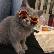 Load image into Gallery viewer, Pet Products Lovely Vintage Round Cat Sunglasses Reflection Eye wear glasses For Small Dog Cat Pet Photos Props Accessories