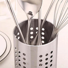 Load image into Gallery viewer, Stainless Steel Kitchen Cooking Utensils Holder Crock Drainer Flatware Caddy Cutlery Organizer Tableware Storage Serving Tool