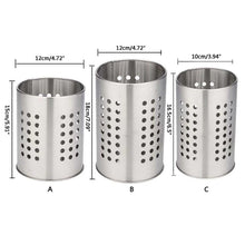 Load image into Gallery viewer, Stainless Steel Kitchen Cooking Utensils Holder Crock Drainer Flatware Caddy Cutlery Organizer Tableware Storage Serving Tool