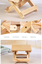 Load image into Gallery viewer, Taburete Pine wood folding stool kids furniture portable household solid wood Mazar fishing chair small bench square stool