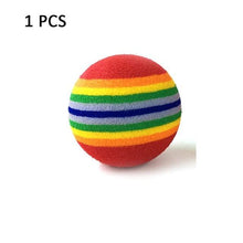 Load image into Gallery viewer, 5 PCS Rainbow Ball Cat Toy Colorful Ball Interactive Pet Products Kitten Play Chewing Rattle Scratch Ball Training Pet Supplies
