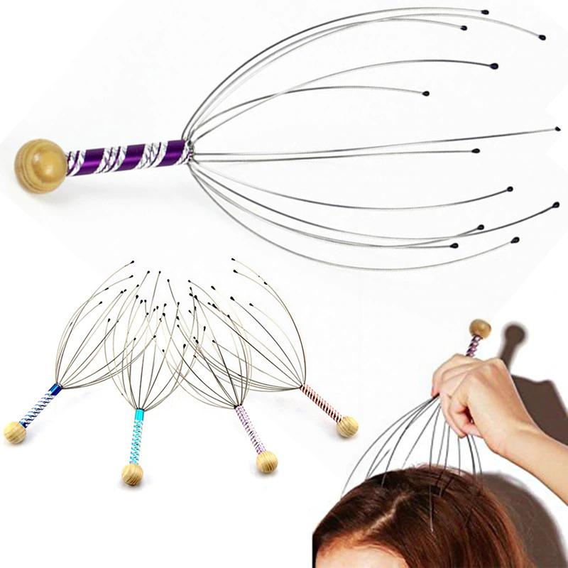 1PC Octopus Head Scalp Relaxation Massage Pain Relief Body Massager Stress Release Relaxing Claw Metal Massager Device Unisex