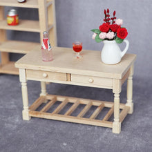 Load image into Gallery viewer, Miniature Desk Model Wooden Mini Desk Simulation Furniture Mini House Decoration
