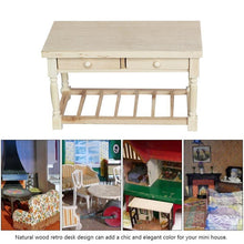 Load image into Gallery viewer, Miniature Desk Model Wooden Mini Desk Simulation Furniture Mini House Decoration
