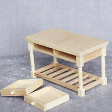 Load image into Gallery viewer, Miniature Desk Model Wooden Mini Desk Simulation Furniture Mini House Decoration
