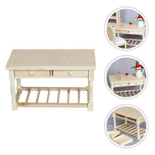 Load image into Gallery viewer, Miniature Desk Model Wooden Mini Desk Simulation Furniture Mini House Decoration
