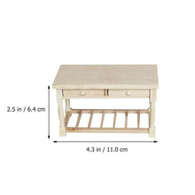 Load image into Gallery viewer, Miniature Desk Model Wooden Mini Desk Simulation Furniture Mini House Decoration
