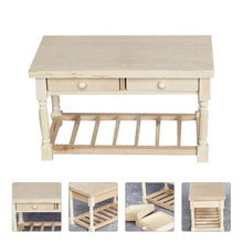 Load image into Gallery viewer, Miniature Desk Model Wooden Mini Desk Simulation Furniture Mini House Decoration
